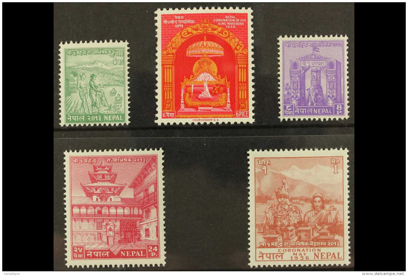 1956 Coronation Set, SG 97/101, Very Fine Mint (5 Stamps) For More Images, Please Visit... - Népal