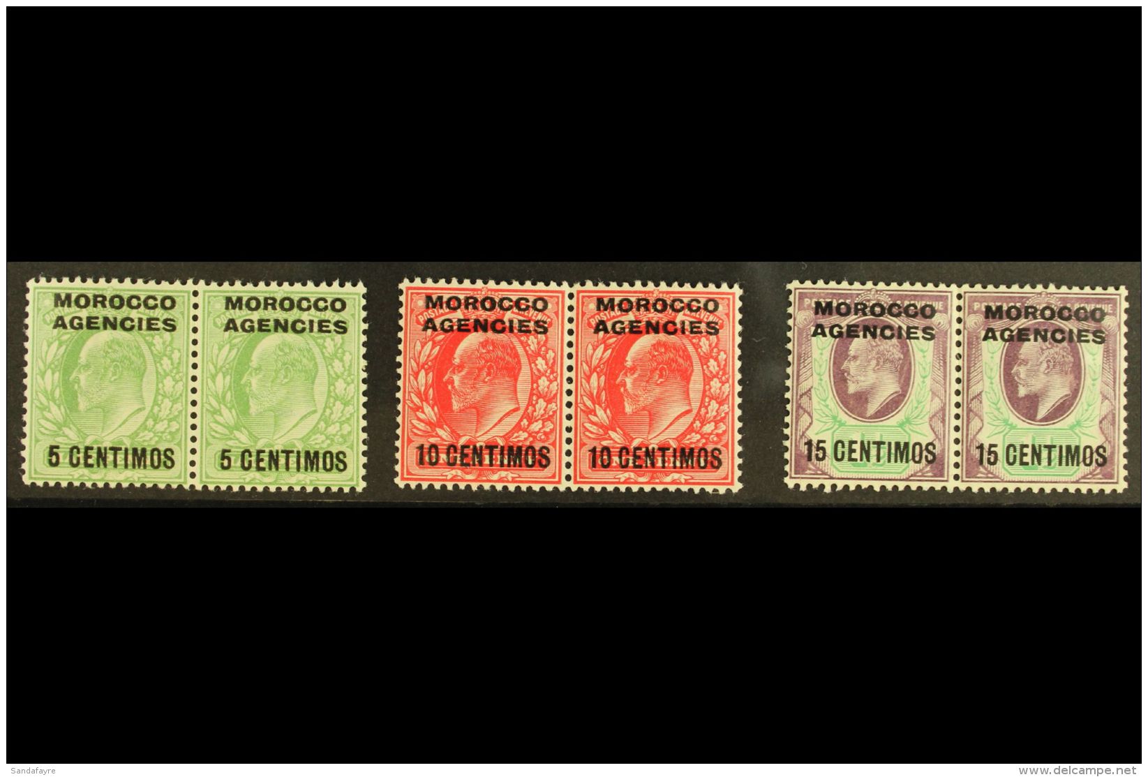 SPANISH CURRENCY 1907-12 5c On &frac12;d, 10c On 1d &amp; 15c On 1&frac12;d Overprints, SG 112/14, Very Fine Mint... - Other & Unclassified