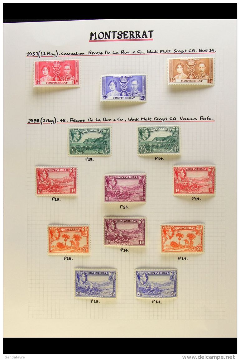 1937-1951 COMPLETE VERY FINE MINT COLLECTION On Leaves, All Different, COMPLETE For The Period, Inc 1938-48... - Montserrat
