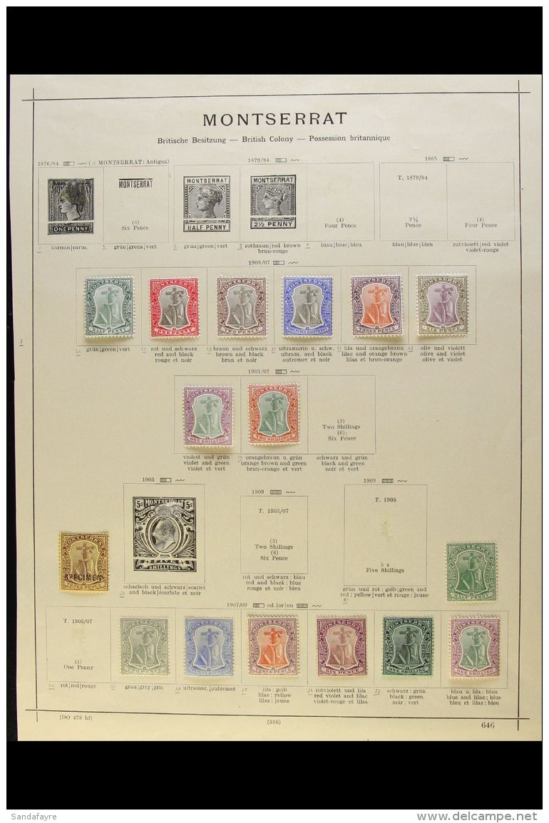 1903-1949 FINE MINT COLLECTION On Pages, Chiefly All Different With A Few Shades, Inc 1903 Set To 2s, 1904-08 3d... - Montserrat