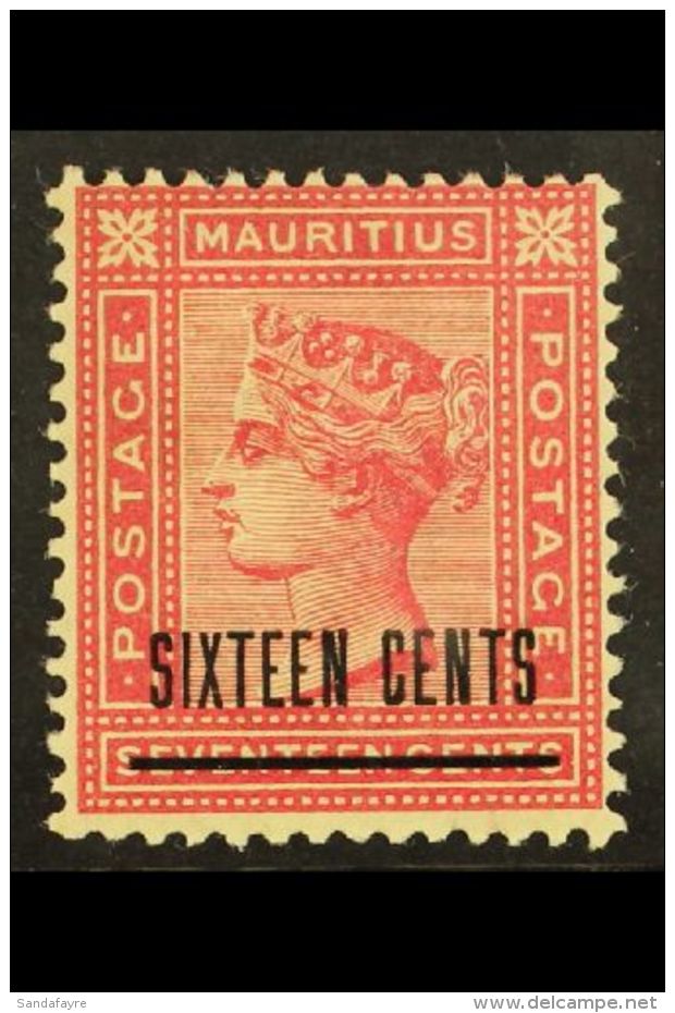 1883 16c On 17c Rose, SG 115, Fine Mint For More Images, Please Visit... - Mauritius (...-1967)