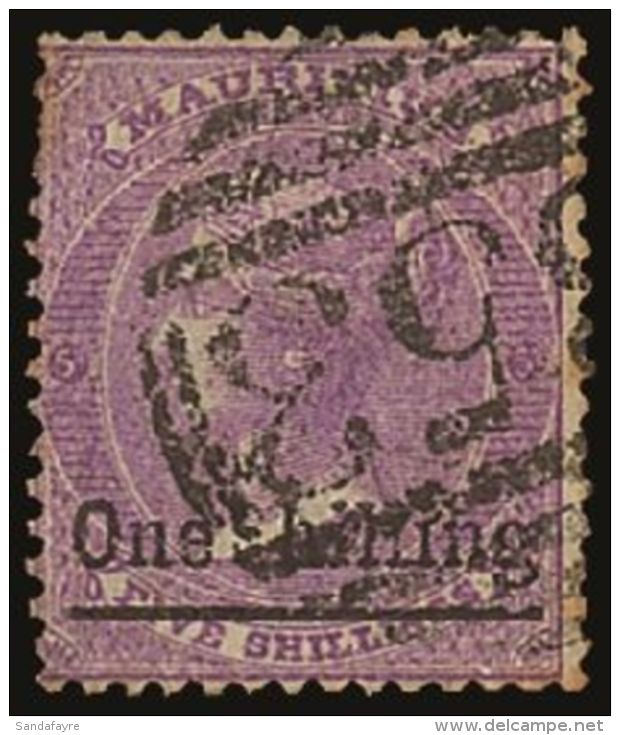 1877 1s On 5s Bright Mauve WRONG FONT "S" Variety, SG 82a, Used With Neat "B53" Cancel, One Short Perf At Top... - Maurice (...-1967)