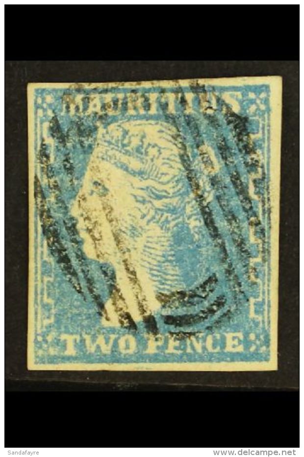 1859 2d Pale Blue, Dardenne Printing, SG 44, Very Fine Used With Clear Even Margins, Bright Colour And Neat Barred... - Maurice (...-1967)