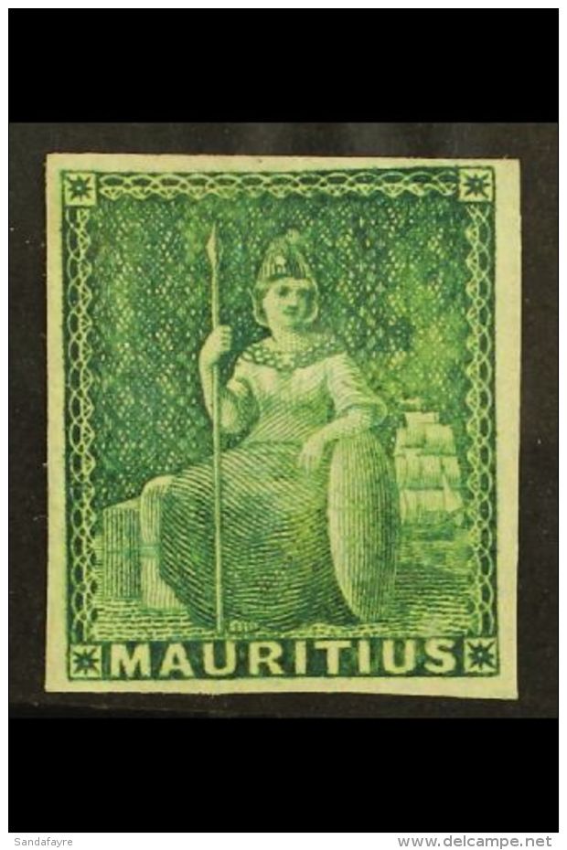 1858 (4d) Green, SG 27, Superb Mint No Gum. Lovely Stamp With Large Margins All Round And Fresh Colour. For More... - Mauritius (...-1967)