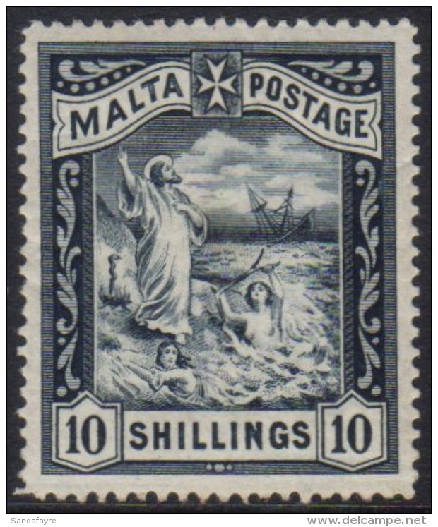 1899 10s Blue-black Definitive, SG 35, Fine Never Hinged Mint. For More Images, Please Visit... - Malta (...-1964)