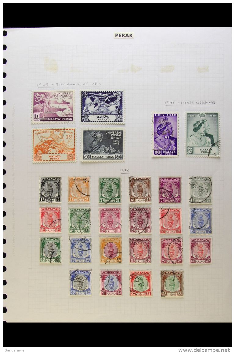 PERAK 1948-1986 COMPLETE VERY FINE USED. A Delightful Complete Basic Run From 1948 Royal Wedding Set Through To... - Other & Unclassified