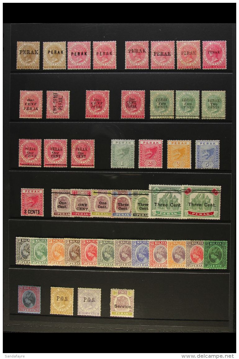 PERAK 1880 - 1935 Fine Mint Selection Starting With 1880 2c Brown Ovptd Type 5, 1882 2c Brown, 2c Pale Rose Types... - Autres & Non Classés