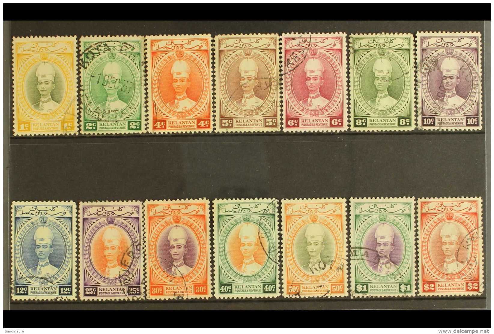 KELANTAN 1937 - 1940 Sultan Ismail Set To $2, SG 40/53, Very Fine Cds Used. (14 Stamps) For More Images, Please... - Other & Unclassified