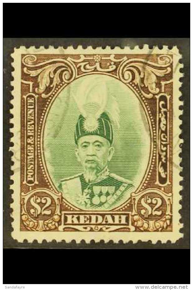 KEDAH 1937 $2 Green And Brown Sultan, SG 67, Very Fine Used. For More Images, Please Visit... - Other & Unclassified