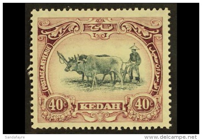 KEDAH 1921 40c Black And Purple, Type II, SG 35c, Very Fine And Fresh Mint. For More Images, Please Visit... - Otros & Sin Clasificación