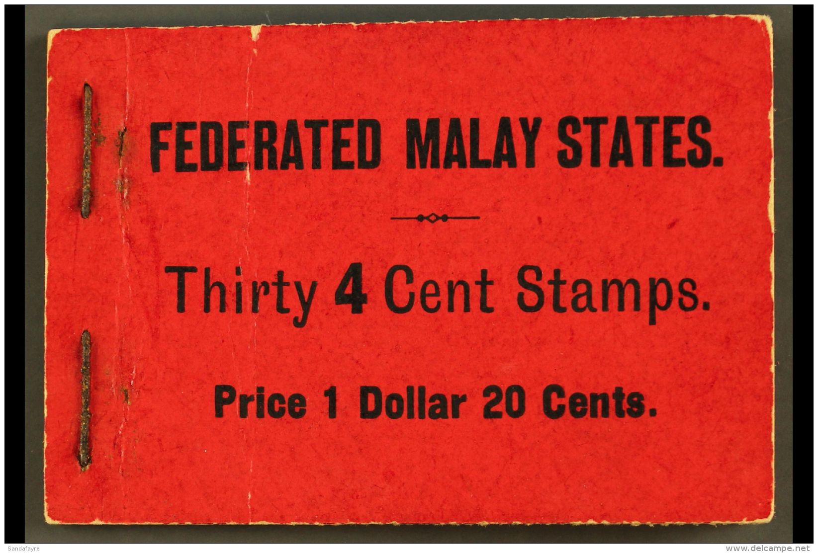 FMS BOOKLET 1927-30 $1.20 Black On Red Booklet (stapled At Left) Containing Thirty 4c Stamps, SG SB13, An Example... - Other & Unclassified