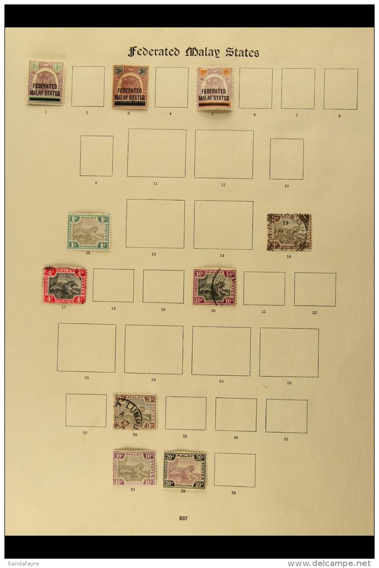 FEDERATED MALAY STATES 1900-1936 Collection On "New Imperial" Leaves, Mint And Used, Mostly Fine And Fresh. Note... - Other & Unclassified