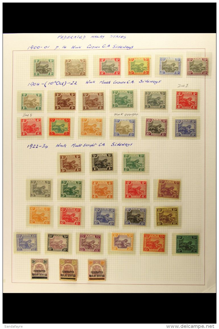 FEDERATED MALAY STATES 1900-1934 ATTRACTIVE MINT All Different Collection On An Album Leaf. With 1900 (overprinted... - Andere & Zonder Classificatie