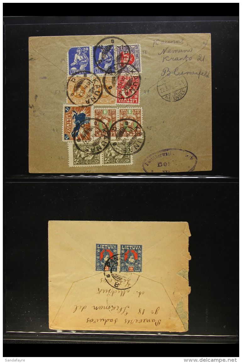 1920-1940 COVERS. An Interesting Group On Stock Pages, Inc 1920 Cover With Assembly Complete Set, 1922 Registered... - Lithuania