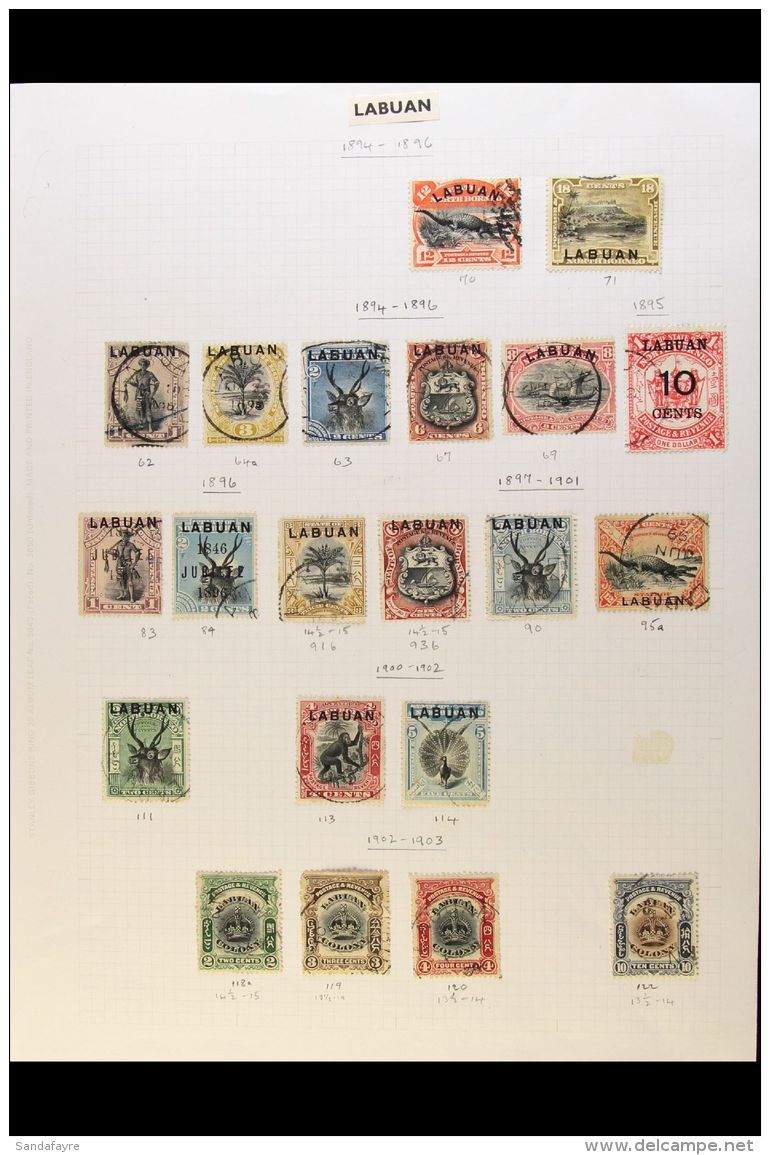 1894-1903 FINE POSTALLY USED Collection On Album Pages, All Different, All Identified By SG Number. Note 1894-96... - Noord Borneo (...-1963)