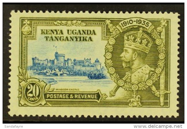 1935 20c Light Blue And Olive Green Silver Jubilee, Variety "Dot By Flagstaff", SG 124h, Very Fine NHM. For More... - Vide