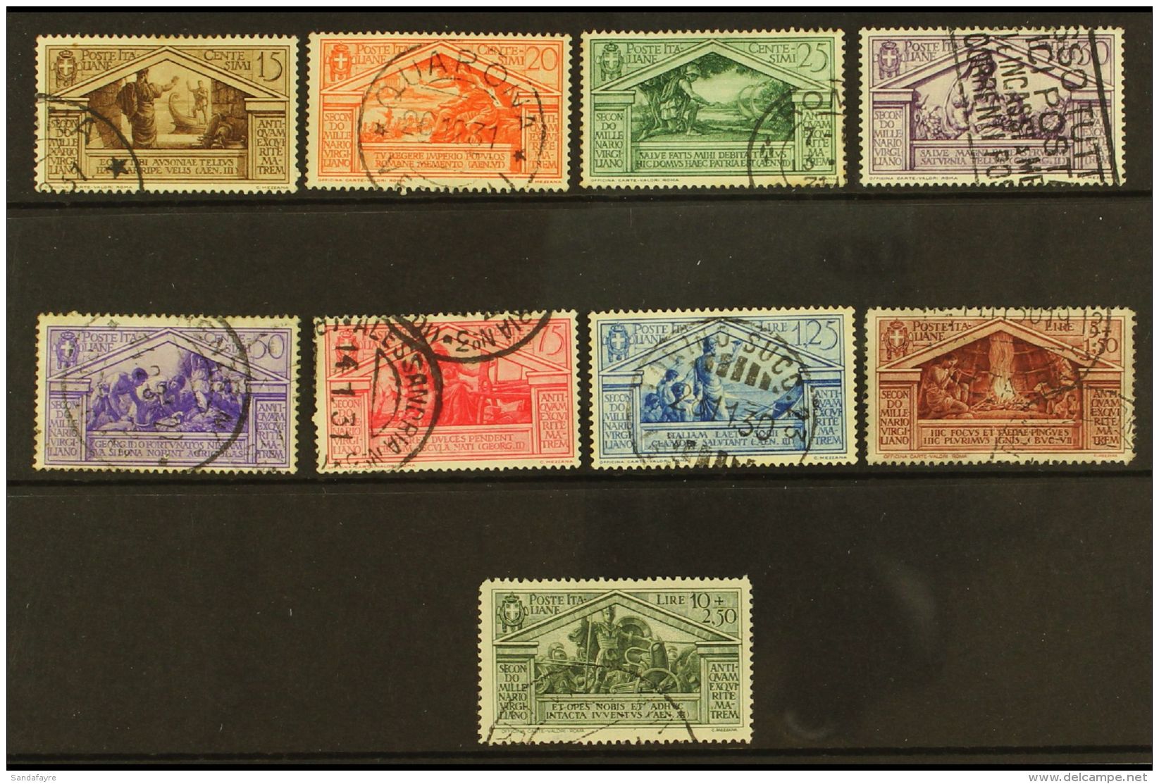 1930 Virgil Bi-millenary Postage Set Complete, Sass S57, Very Fine Used. Cat &euro;1850 (&pound;1400) (9 Stamps)... - Unclassified