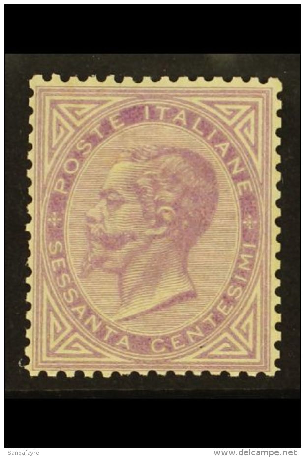 1863 60c Bright Lilac London Printing, Sassone L21, Lightly Hinged Mint, Signed &amp; Identified By Alberto Diena.... - Non Classés