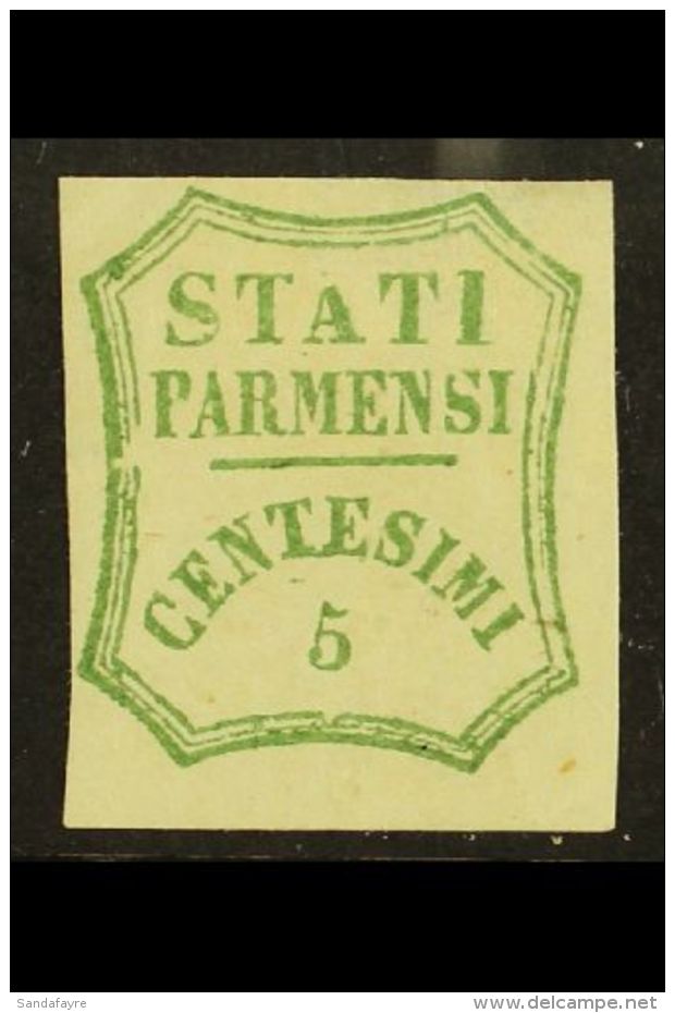 PARMA 1859 5c Blue Green, Provisional Govt, Variety "Short A", Sass 12b, Very Fine Mint, Large Part Og. Some... - Non Classés