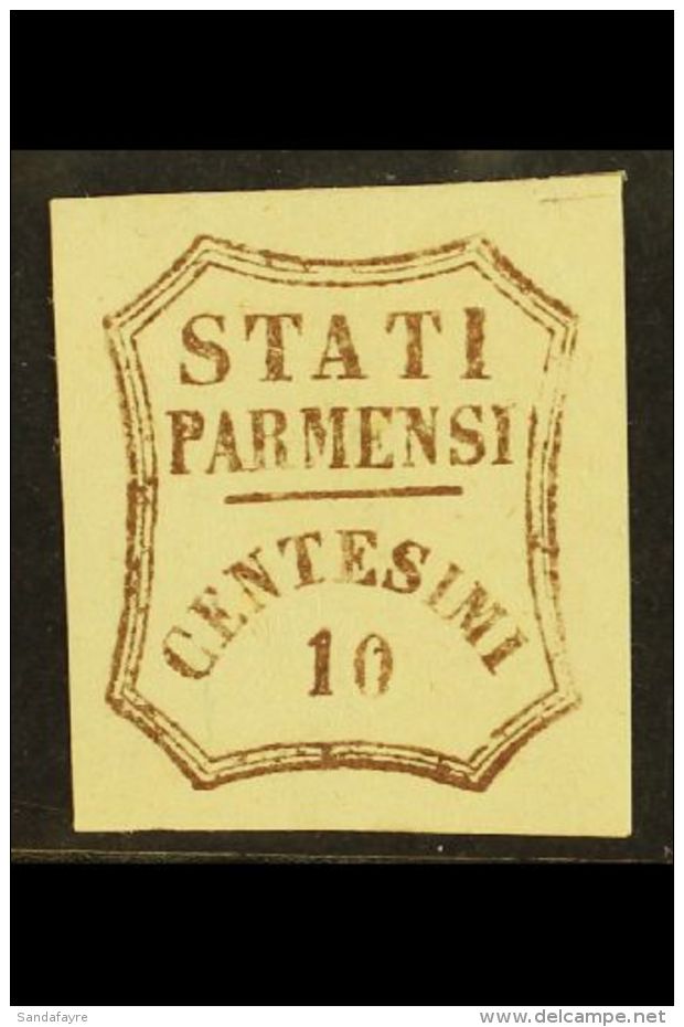 PARMA 1859 10c Brown Provisional Govt, Sass 14, Superb Mint Og With Huge Margins All Round And Strong Impression.... - Non Classés