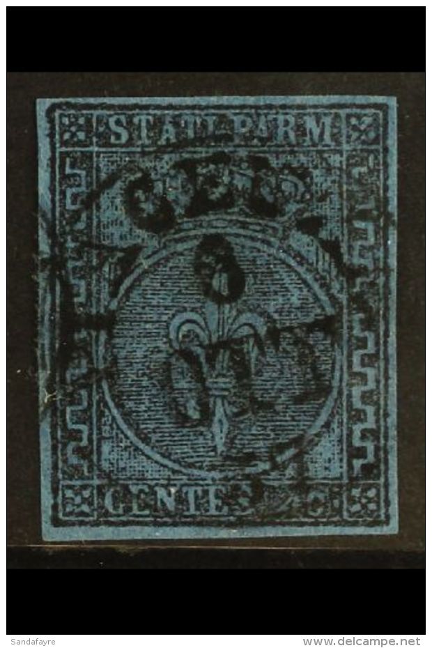 PARMA 1852 40c Black On Blue, Variety Large Right Hand Greek Border, "Greca Larga", Sass 5b, Superb Used With... - Unclassified