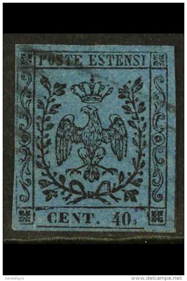 MODENA 1852 10c Deep Blue With Stop, Sass 10, Very Fine Used With Four Good To Large Margins, Zanini Photo... - Non Classés