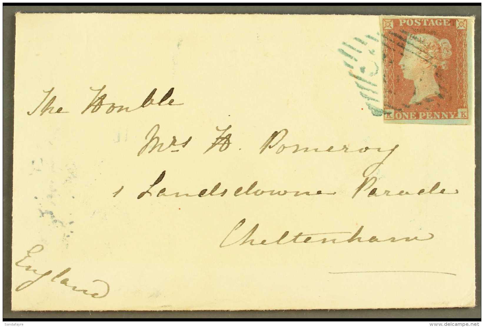 GREAT BRITAIN USED IN IRELAND 1851 (17 Apr) Cover To Chelteham, England, Bearing 1d Red Imperf Tied By "384"... - Andere & Zonder Classificatie