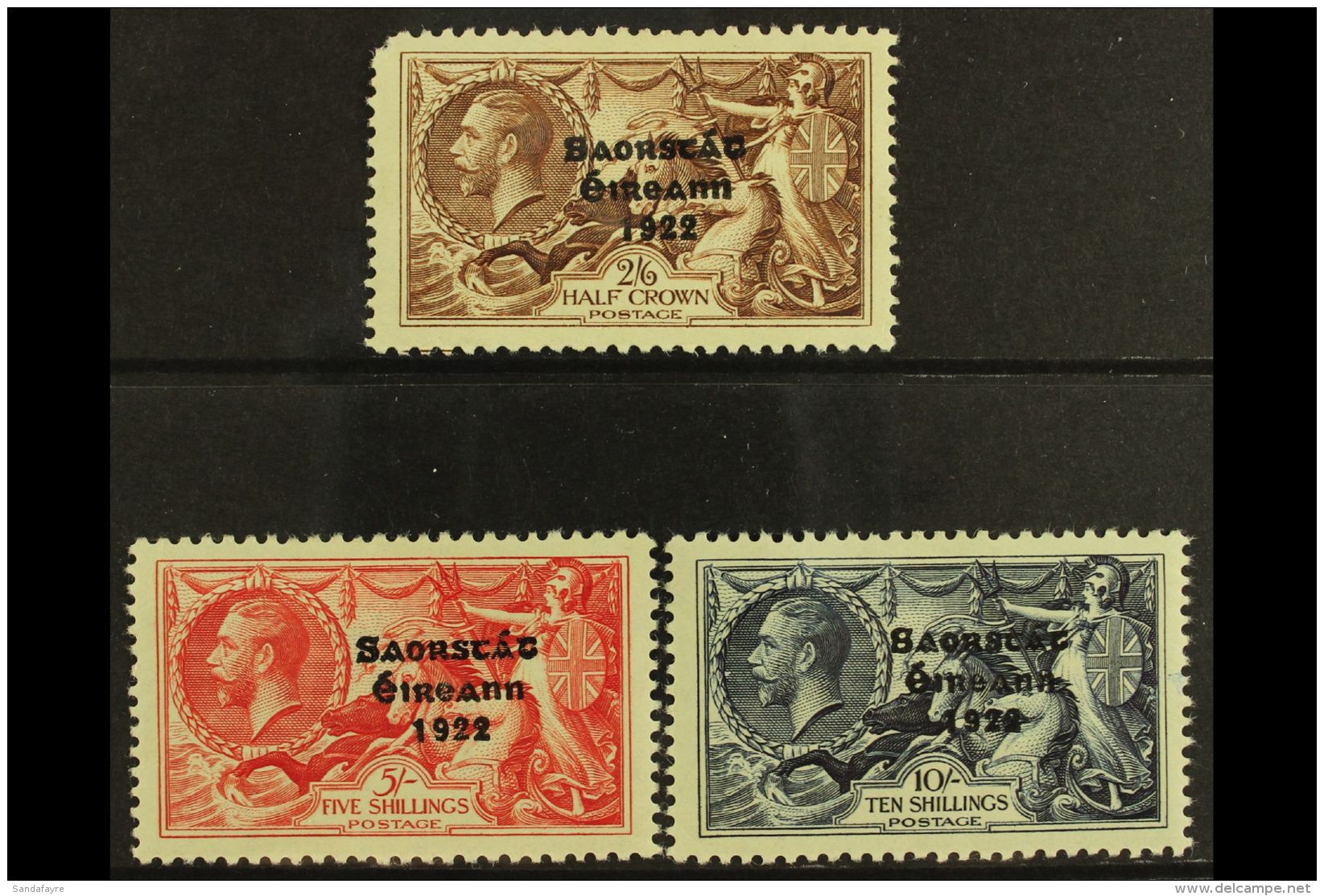 1935 SEAHORSES Re-engraved Set, SG 99/101, Fresh Mint, The 2s6d With A Rounded Corner Perf., Otherwise Fine. (3)... - Other & Unclassified