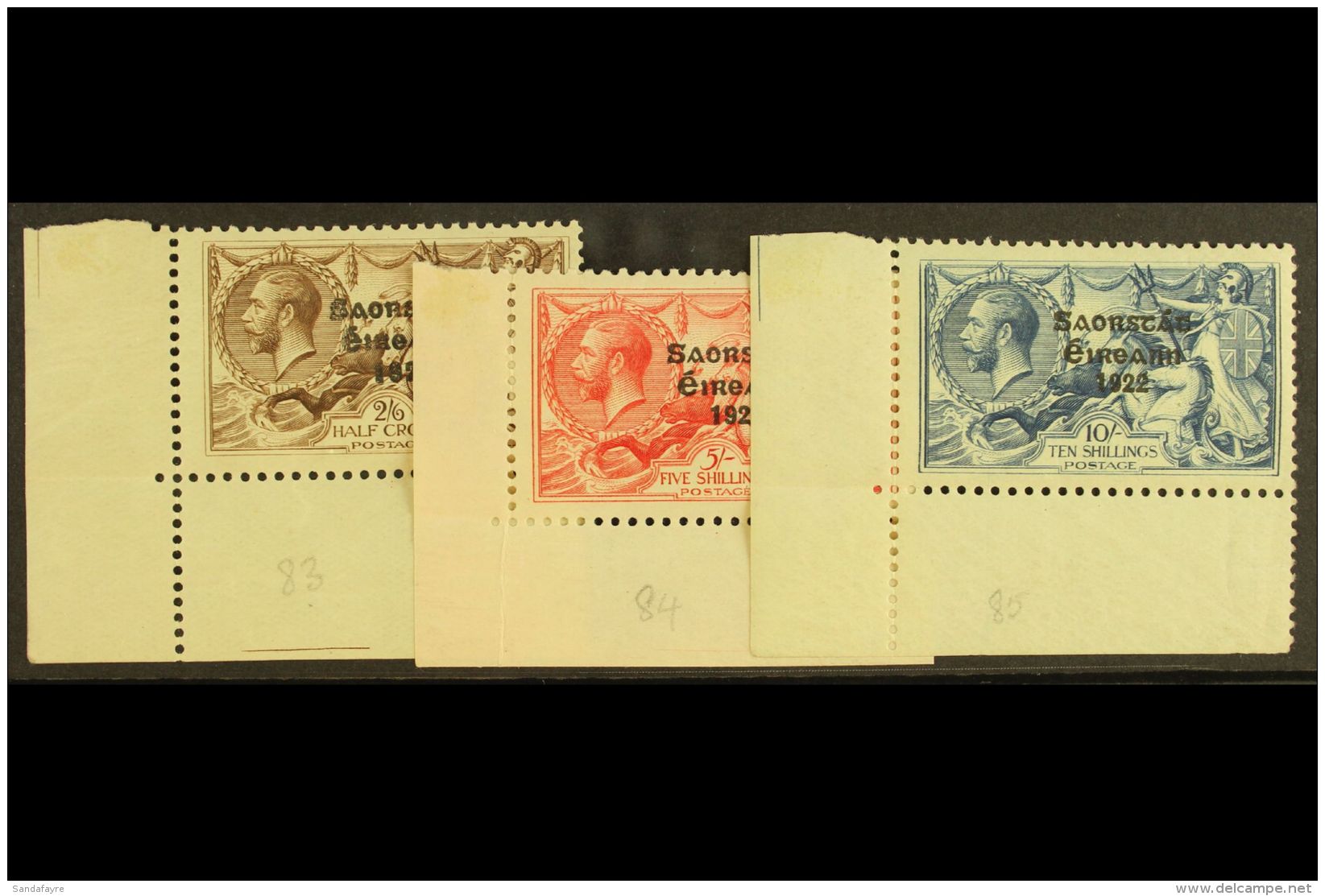 1925-28 Narrow Date Seahorses Set, SG 83/85, Superb Mint Matching Lower Left Corner Examples, The 2s6d And 5s Are... - Other & Unclassified