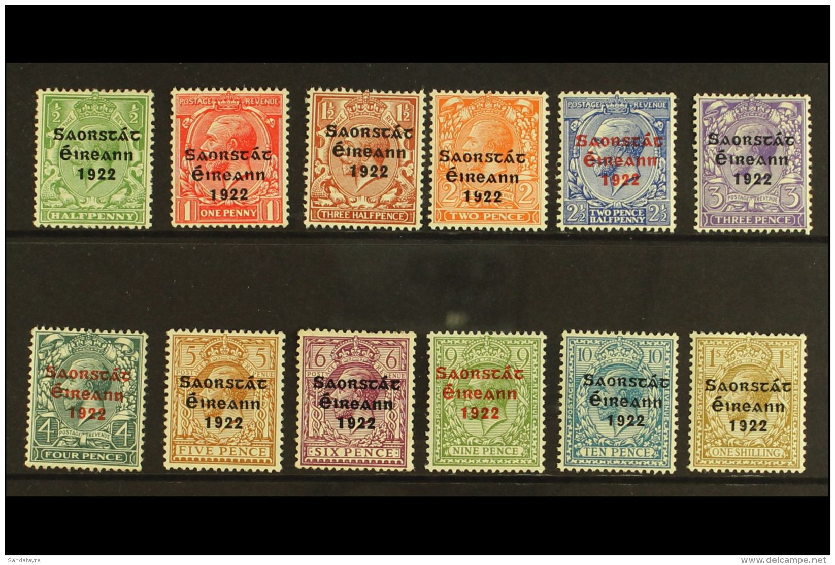 1922-23 SAORSTAT Set To 1s, SG 52/63, Fine Mint. (12) For More Images, Please Visit... - Andere & Zonder Classificatie