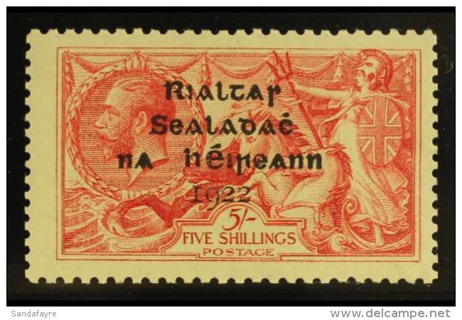1922 5s Rose-carmine "Sea Horse" With Dollard Overprint, SG 19, Never Hinged Mint. For More Images, Please Visit... - Other & Unclassified