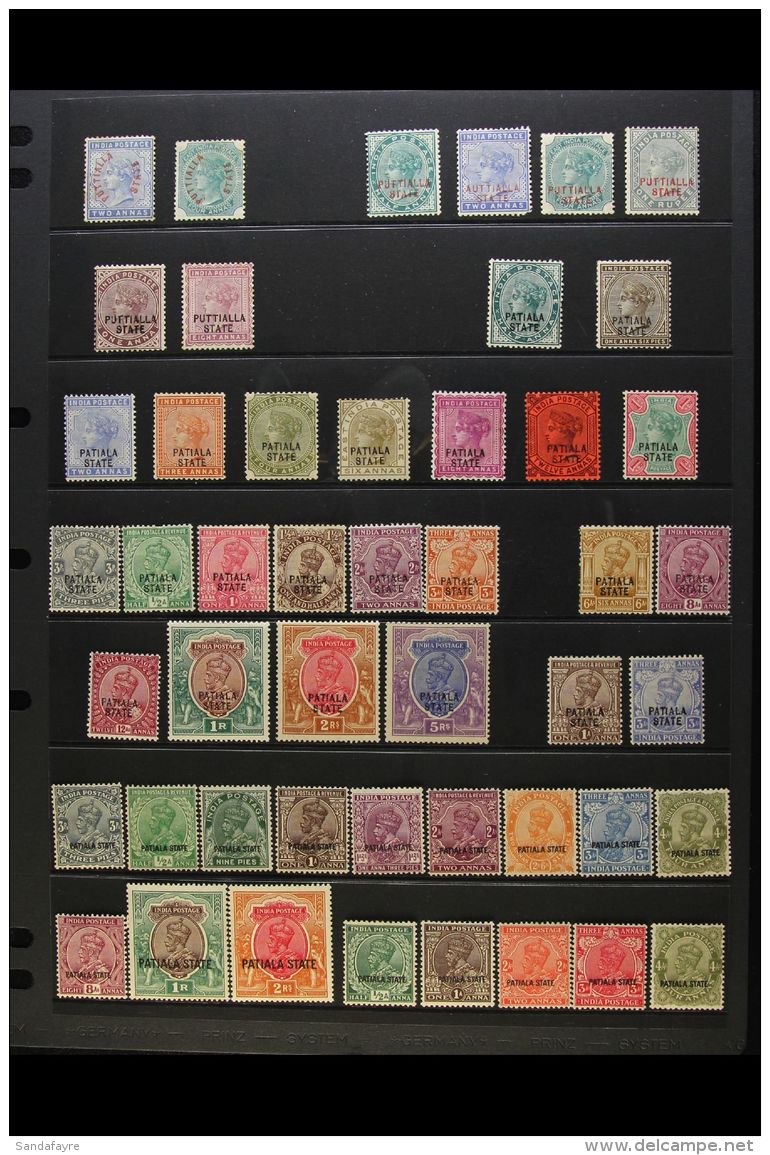 PATIALA 1884-1945 MINT COLLECTION Presented On Stock Pages. Includes 1884 2a &amp; 4a, 1885 Red &amp; Black Opt'd... - Autres & Non Classés