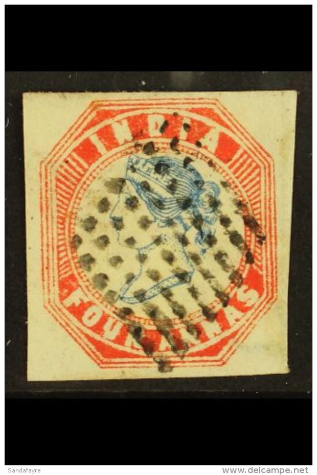 1854 4a Deep Blue And Rose-red Head Die III, Frame Die II, SG 26, Attractive With Four Very Good Margins And Neat... - Autres & Non Classés