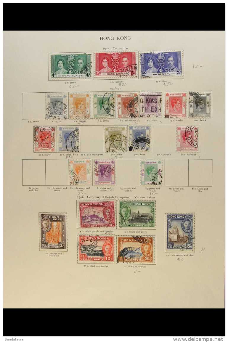 1937-52 All Different Used Collection On An Album Page Which Includes 1937 Coronation Set, 1938-52 Defin Range To... - Other & Unclassified
