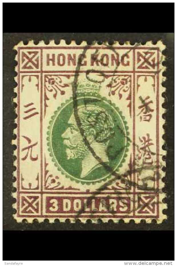 1912-21 $3 Green And Purple, SG 114, Fine Used With Good Colour. For More Images, Please Visit... - Other & Unclassified