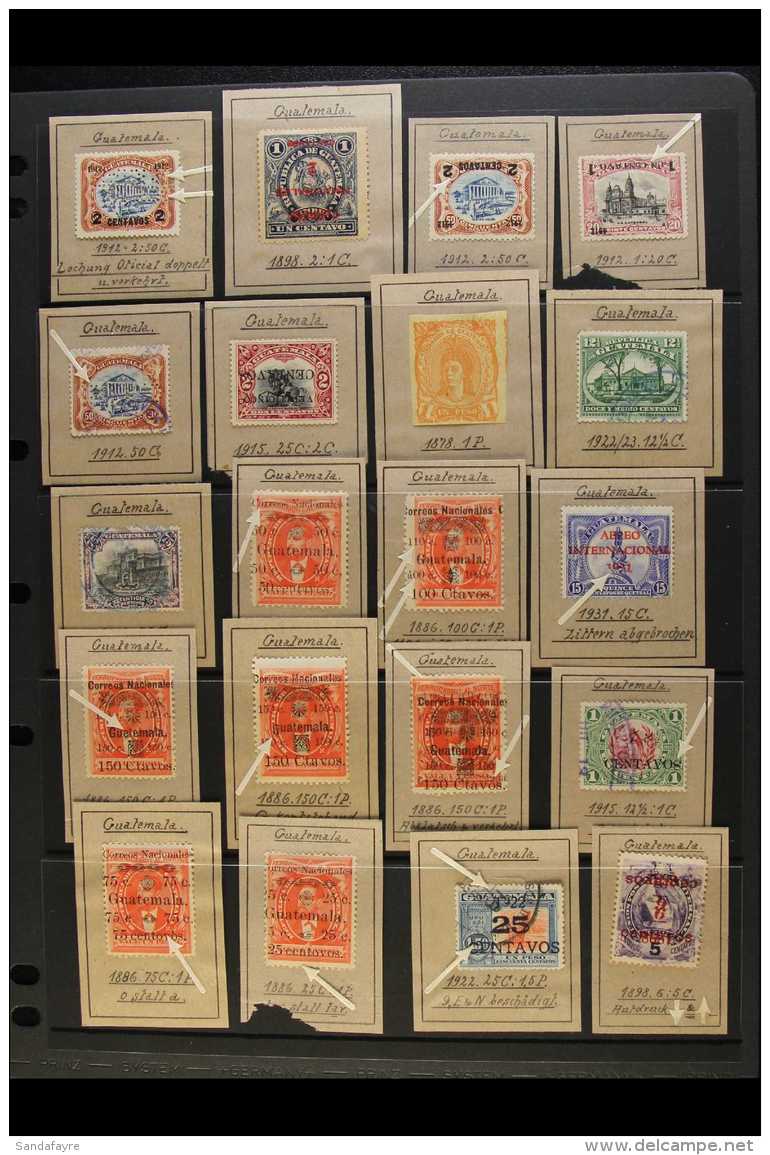 ERRORS, VARIETIES, FLAWS, AND COLOURED POSTMARKS 1878-1931 Mint Or Used Collection Which Includes 1878 1p Imperf,... - Guatemala