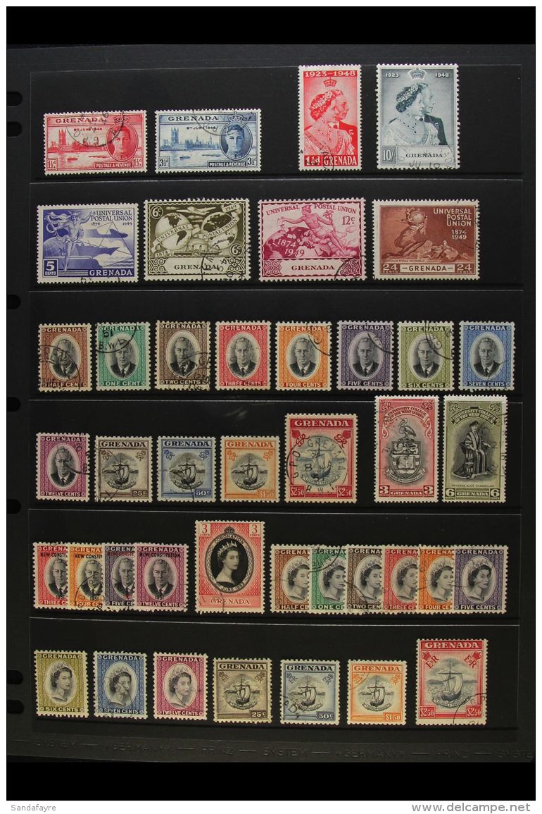 1946-69 FINE USED COLLECTION A Complete Basic Collection To 1969 "Man On The Moon" Set Except For The 1966 6c... - Grenada (...-1974)