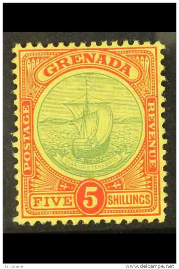 1908-11 5s Green And Red On Yellow Badge SG 88, Fine Mint.  For More Images, Please Visit... - Grenade (...-1974)