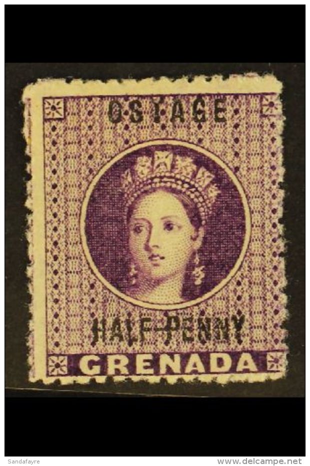 1881 &frac12;d Deep Mauve, Wmk Large Star, Variety "OSTAGE", SG 21c, Very Fine Mint. For More Images, Please Visit... - Grenada (...-1974)