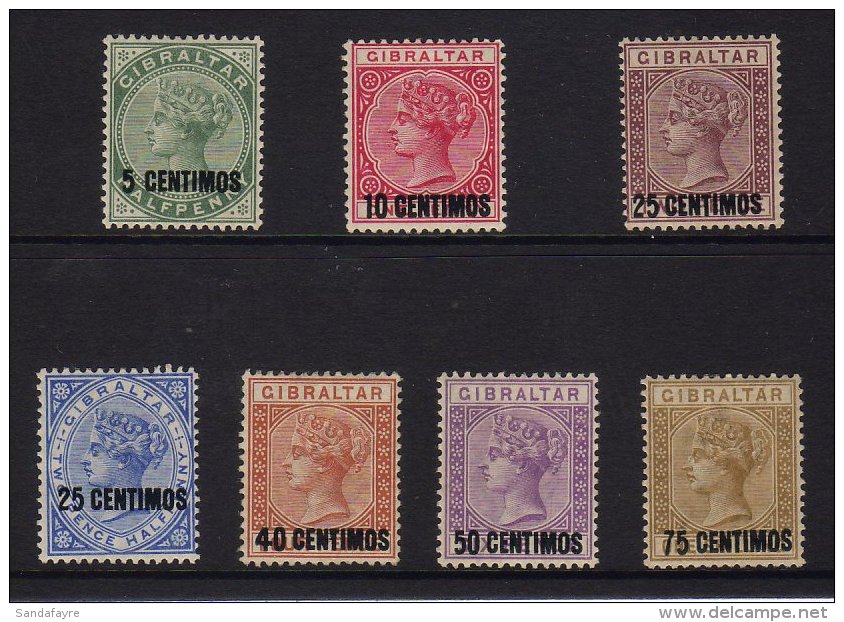 1889 Surcharge Set Complete, SG 15/21, Very Fine Mint (7 Stamps) For More Images, Please Visit... - Gibraltar