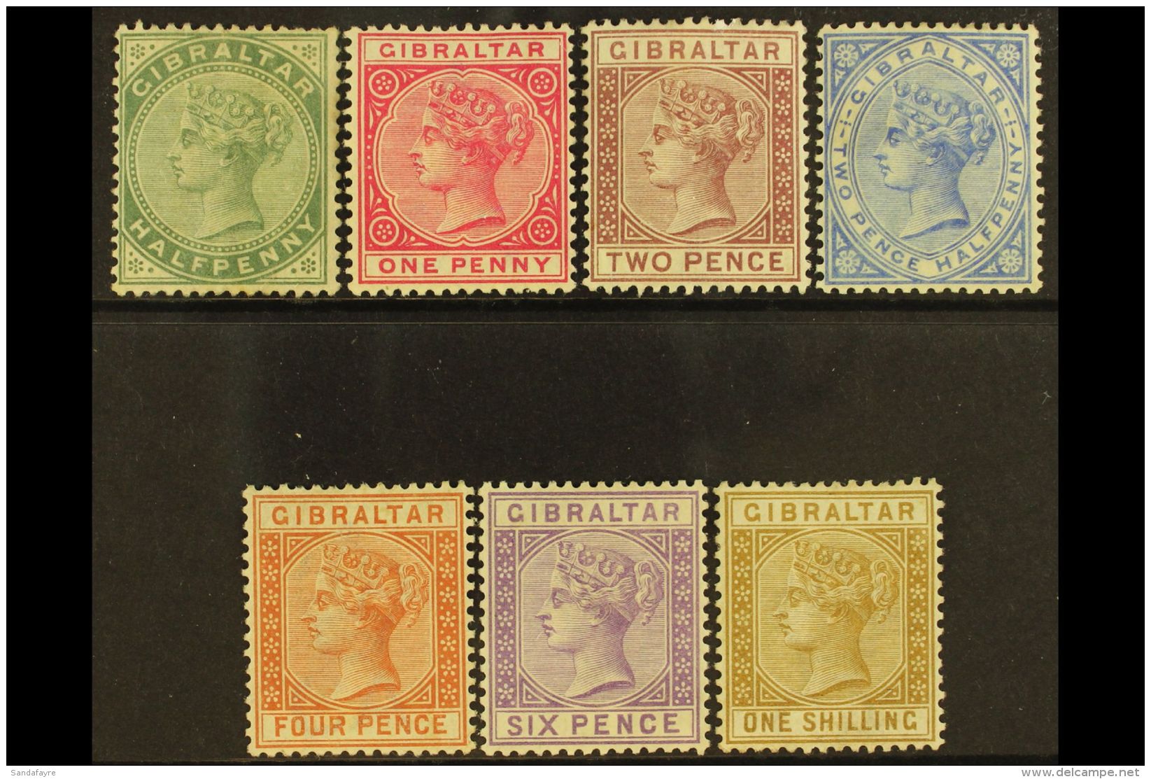 1886-87 Complete Set, SG 8/14, Fine Mint. (7 Stamps) For More Images, Please Visit... - Gibraltar