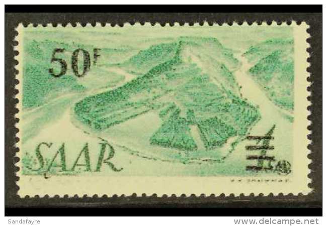 1947 50f On 1Sm Green Surcharge, Variety "PRINTED ON THE GUMMED SIDE", Mi. 238 II FA G, Very Fine NHM. Scarce And... - Other & Unclassified