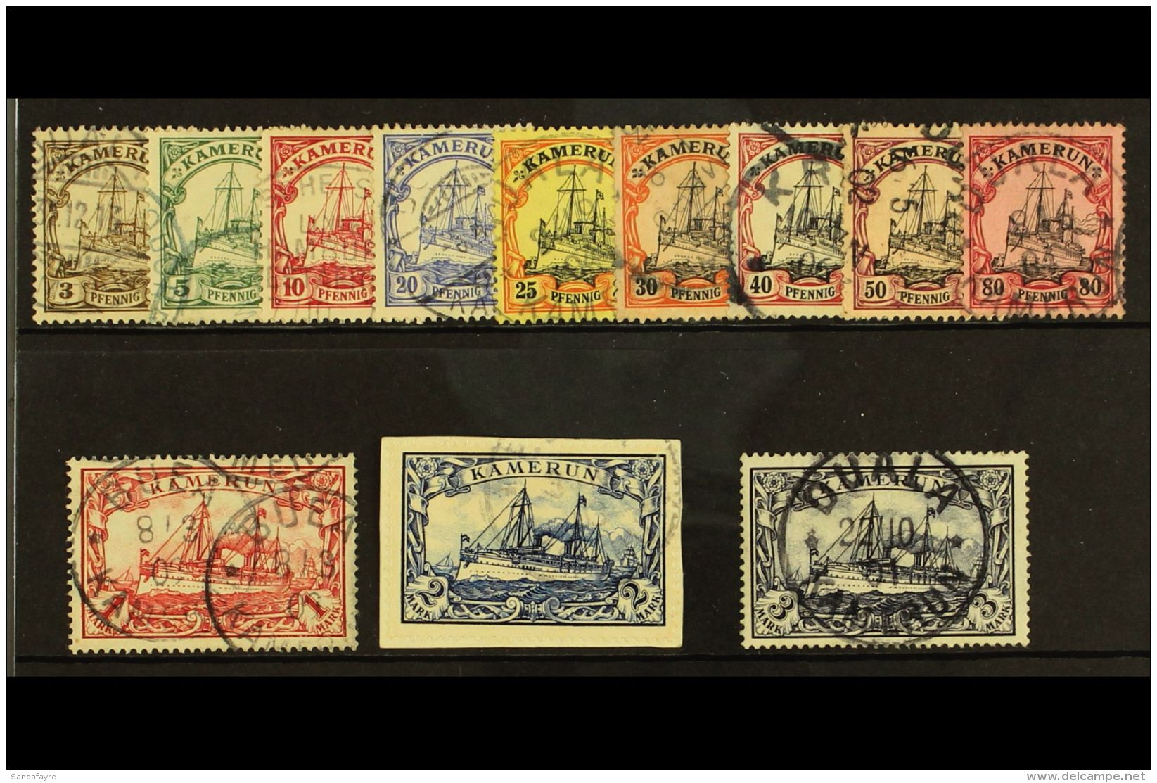 KAMERUN 1900 Yacht Set To 3m Mi. 7/18, Superb Cds Used, Some Smaller Offices Noted, The 1m And 3m Signed Steuer,... - Other & Unclassified