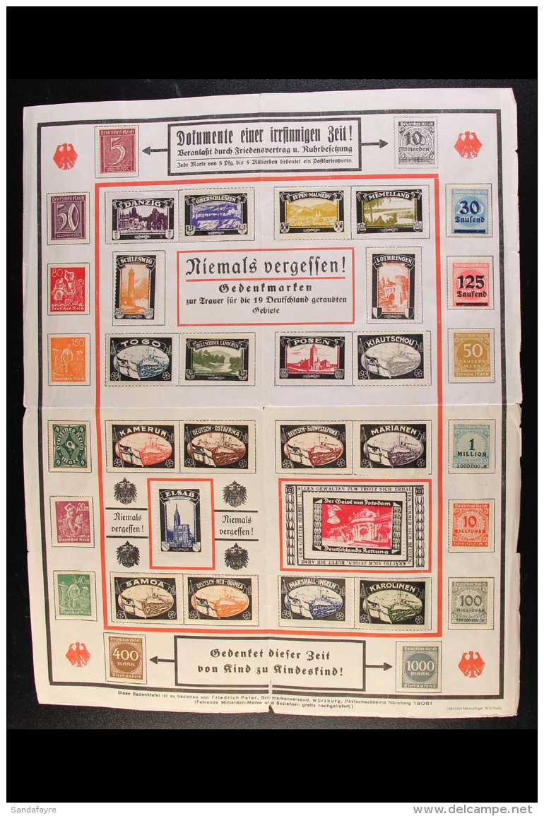 LOST COLONIES MOURNING LABELS. 1920 Complete Set Of Mint Labels On A Special Printed Sheet And Another Set In A... - Autres & Non Classés