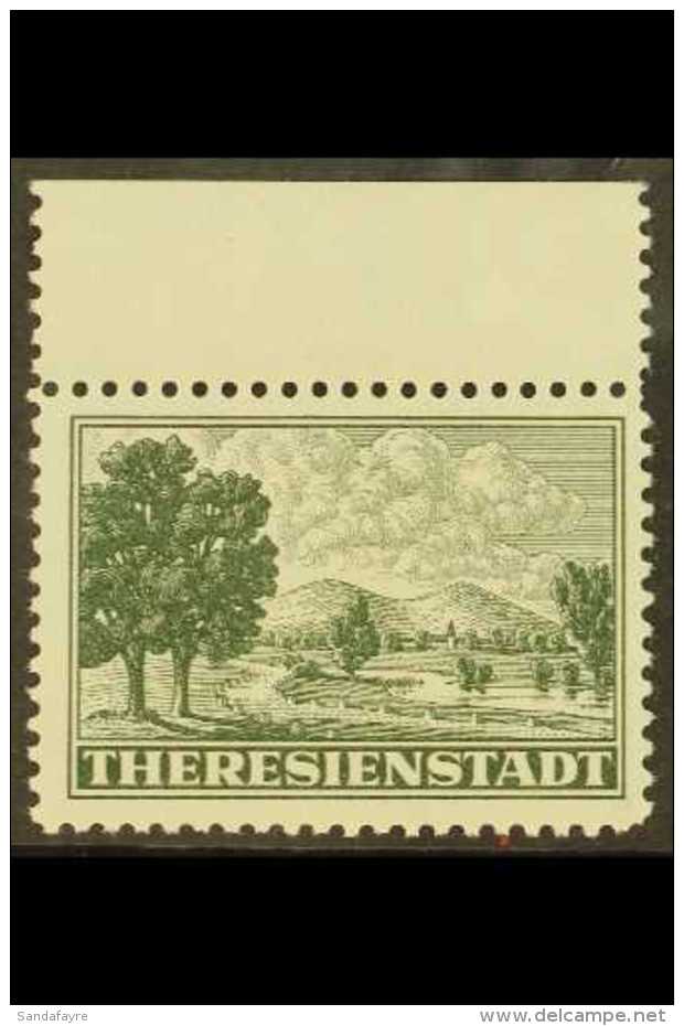 THERESIENSTADT 1943 (-) Blackish Grey-green Jewish Ghetto Parcel Admission Local Stamp, Michel 1, Never Hinged... - Other & Unclassified