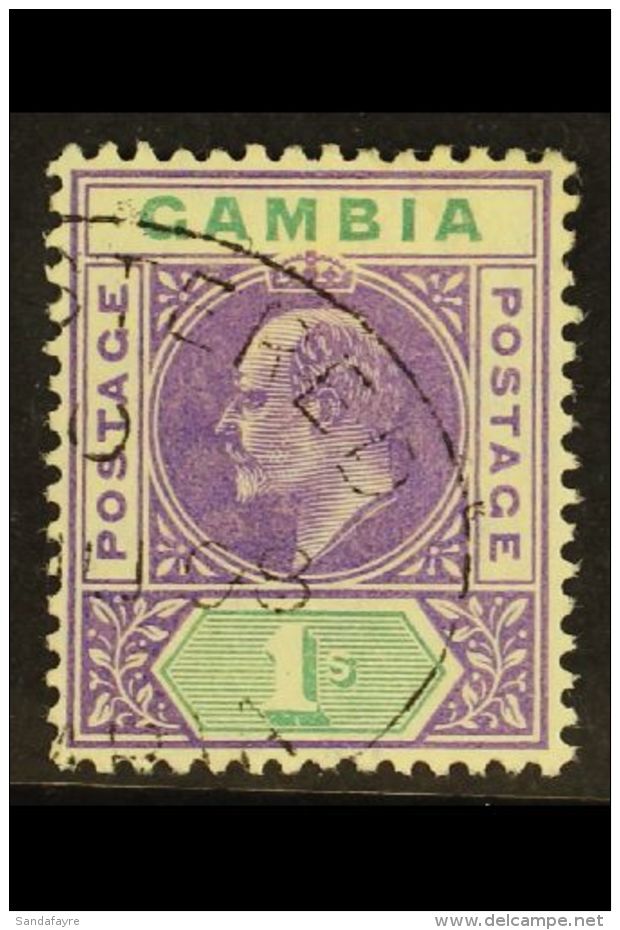 1904-06 1s Violet &amp; Green, SG 67, Superb Used, Very Fresh. For More Images, Please Visit... - Gambia (...-1964)