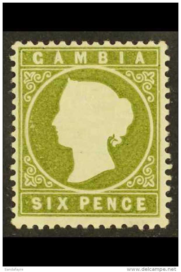 1886-93 6d Yellowish Olive-green, SG 32, Very Fine Mint. For More Images, Please Visit... - Gambie (...-1964)