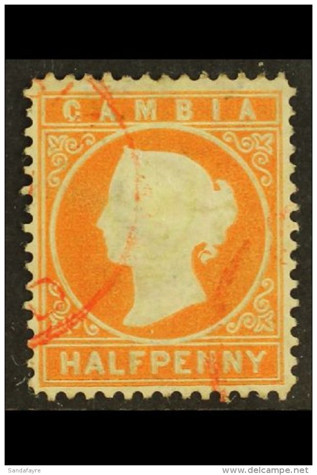 1880-81 &frac12;d Orange Wmk Sideways, SG 10A, Used With Two Part Cds's, Small Thin, Cat &pound;425 For More... - Gambie (...-1964)