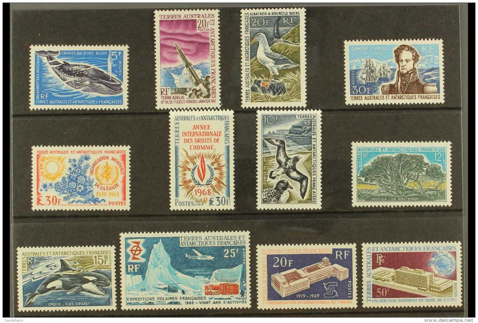 TAAF 1966-1970 Superb Never Hinged Mint COMPLETE RUN Of Postage Issues From 1966 5f Blue Whale Through To 1970 50f... - Other & Unclassified