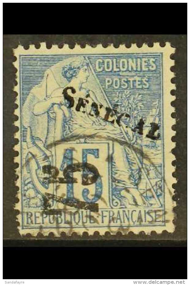 SENEGAL 1892 "75" On 15c Blue, Yv 6, Fine Used, One Pulled Perf. For More Images, Please Visit... - Other & Unclassified